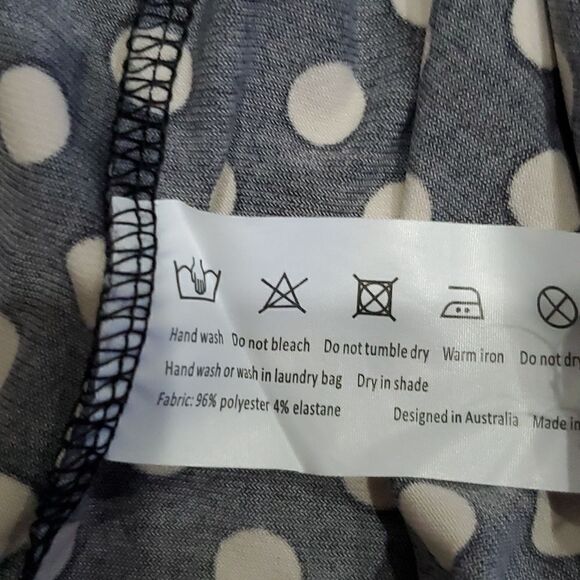 Angel Maternity Polka Dot Wrap Dress with Bell Sleeves in Black & Cream Size XS - Picture 10 of 10